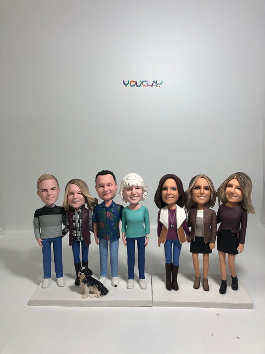 Fully Customizable Eight Bobbleheads(person or pet)Separate or whole