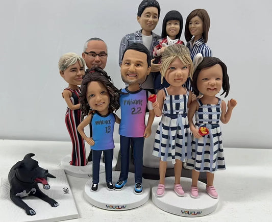 Fully Customizable Ten Bobbleheads（person or pet）Separate or whole