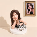 Fully Customized Bobblehead for You & Your Pet - custom clay bobblehead from your photo