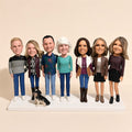 Fully Customizable Eight Bobbleheads (Person or Pet), Separate or Whole - custom clay bobblehead from your photo