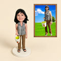 Fully Customizable Woman's Bobblehead - custom clay bobblehead from your photo