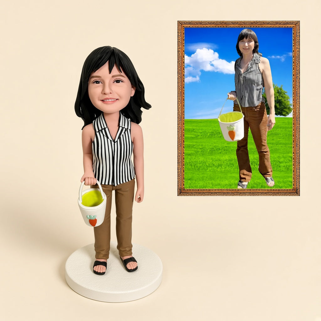Fully Customizable Woman's Bobblehead - custom clay bobblehead from your photo