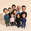 Fully Customizable Nine Bobbleheads (Person or Pet), Separate or Whole - custom clay bobblehead from your photo