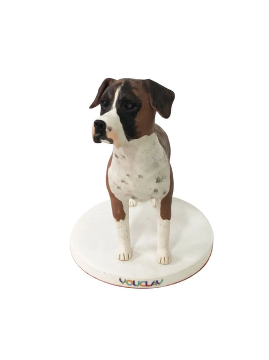 Handmade pet figurine hand-sculpted in polymer clay from a photo by YOUCLAY